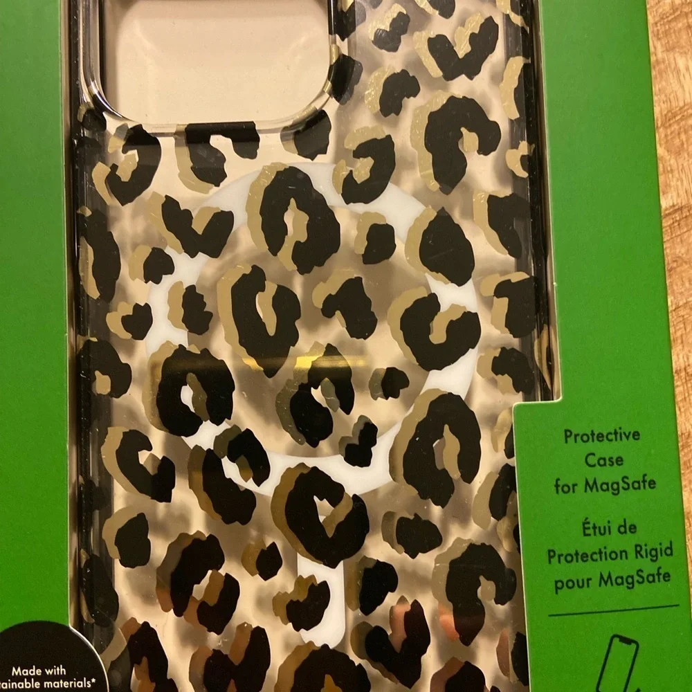 Kate Spade Black and White Leopard Print Phone Case